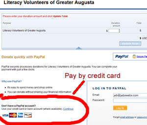 Pay by credit card using PayPal